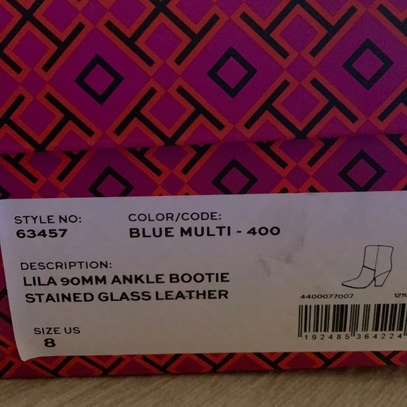 TORY BURCH LILA HAND PAINTED EMBOSSED PATENT LEATHER BOOTS MADE IN ITALY 🇮🇹 - Picture 16 of 16